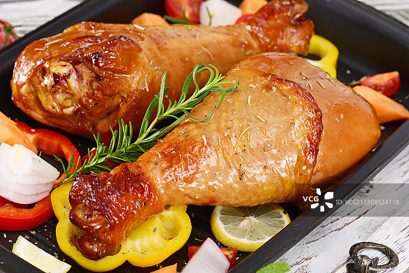 香烤火鸡腿图片素材