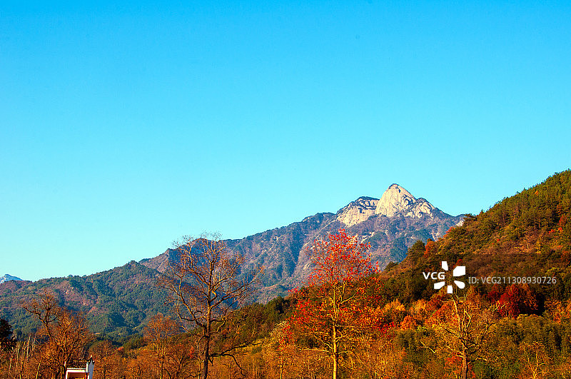 大别山湖北黄冈罗田九姿河风景图片素材