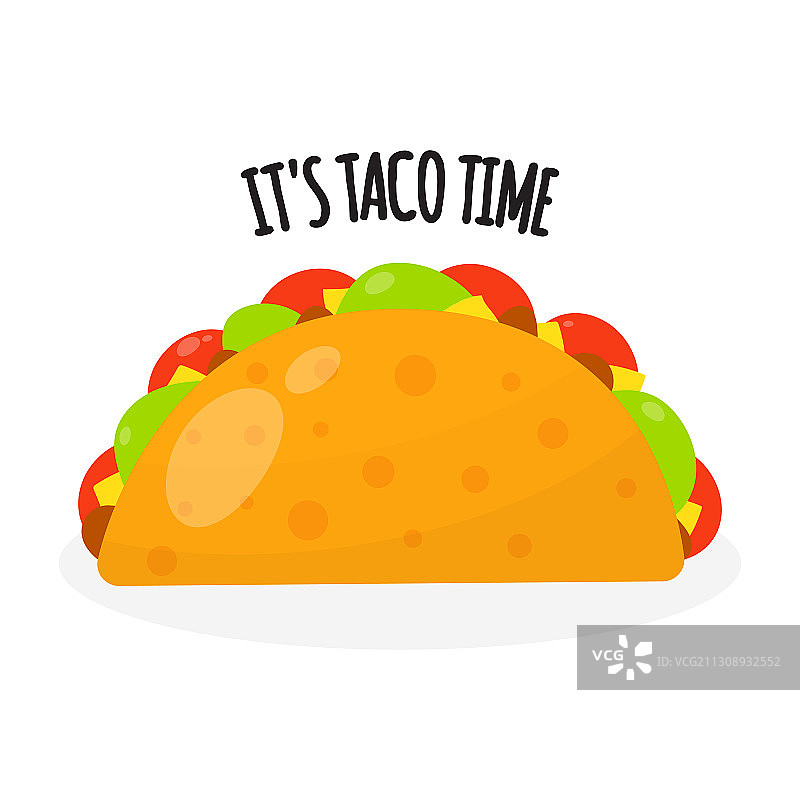 扁平风格的墨西哥传统美食塔可图片素材