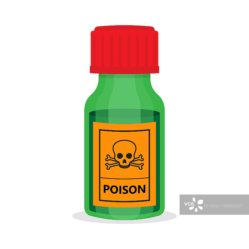 装有有毒化学溶液的绿色玻璃瓶图片素材
