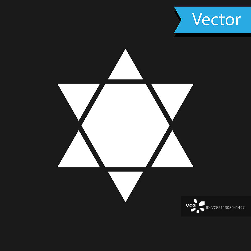 白色大卫之星图标图片素材