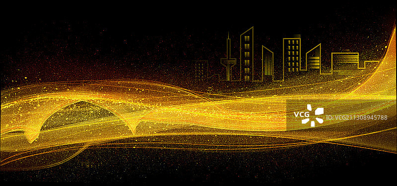 科技城市光线创新未来大数据时代的插画图片素材