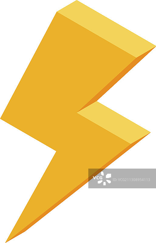 等距风格的闪电图标图片素材