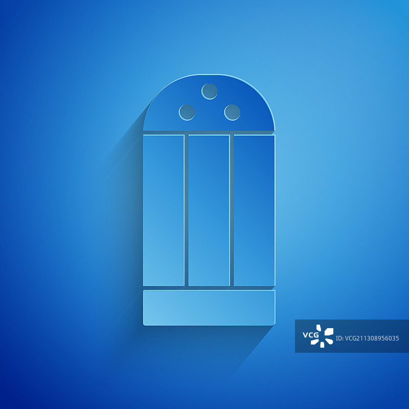 蓝色背景上的剪纸盐图标图片素材