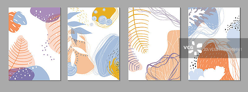 现代时尚手绘封面模板图片素材