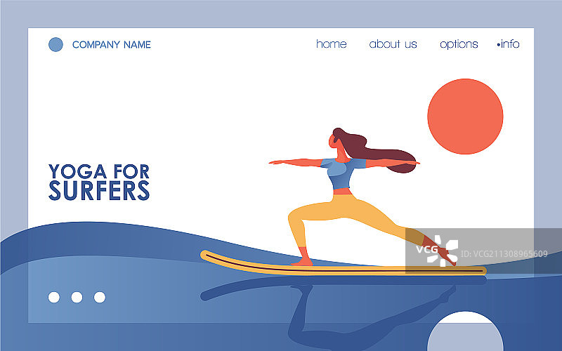 做瑜伽的扁平风格女性banner概念图片素材