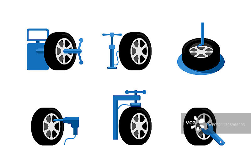 轮胎安装服务和设备图片素材