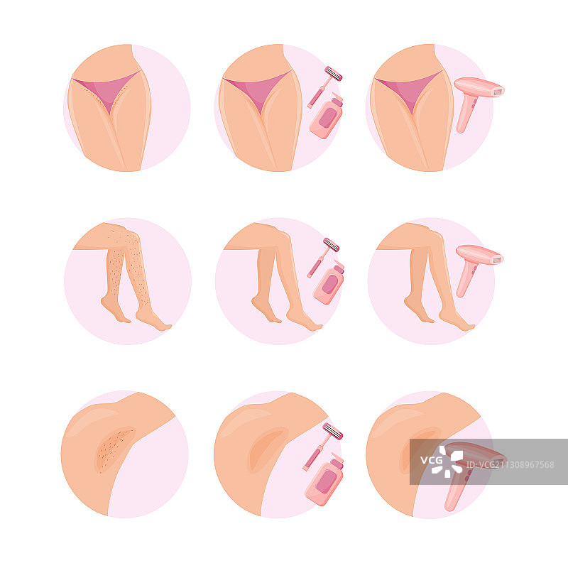 使用安全脱毛套装比基尼区域图片素材