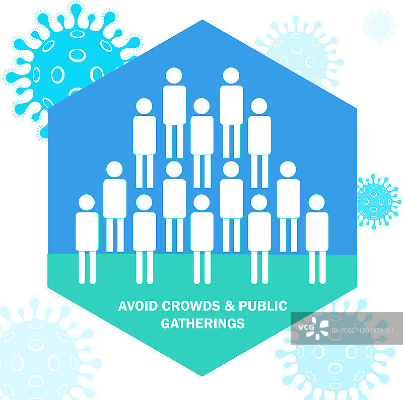避免人群和公共集会，预防病毒图片素材