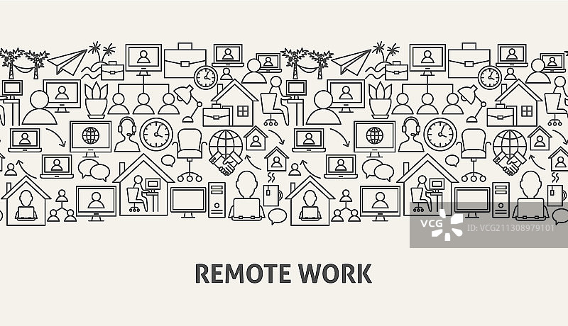 远程办公banner概念图片素材