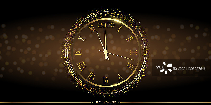 金色圣诞节或新年贺卡图片素材