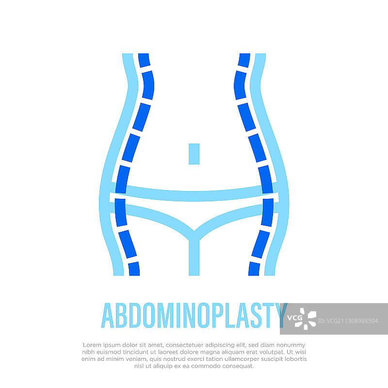 腹部整形细线身体矫正图标图片素材