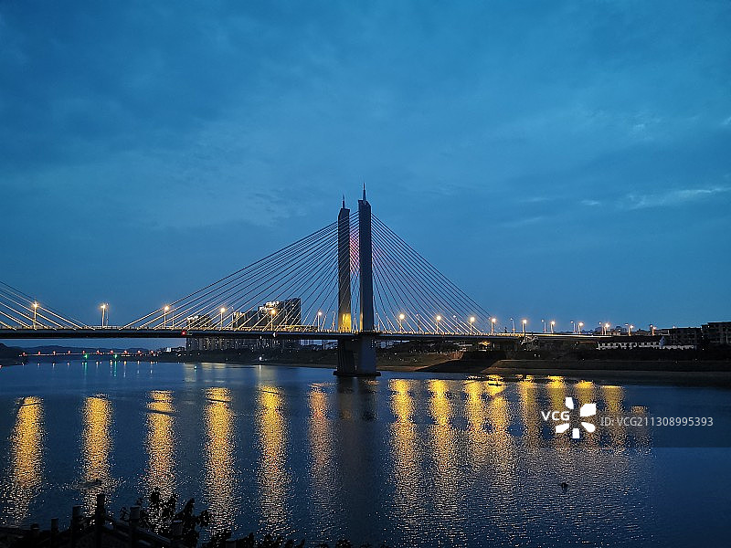 夜色中的资江五桥图片素材