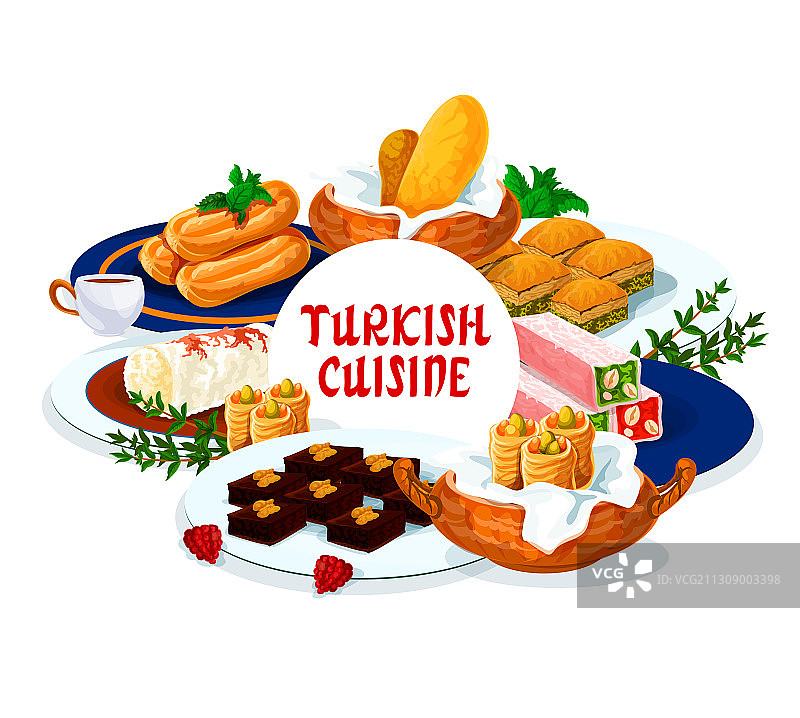 土耳其美食甜点菜单图片素材