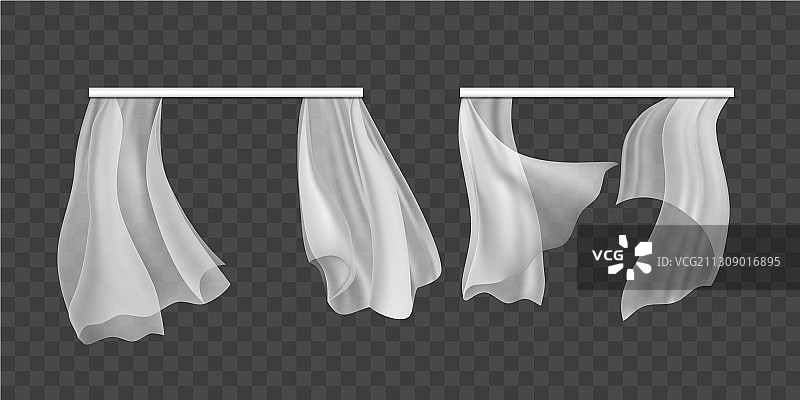 逼真3D窗帘模型套件图片素材