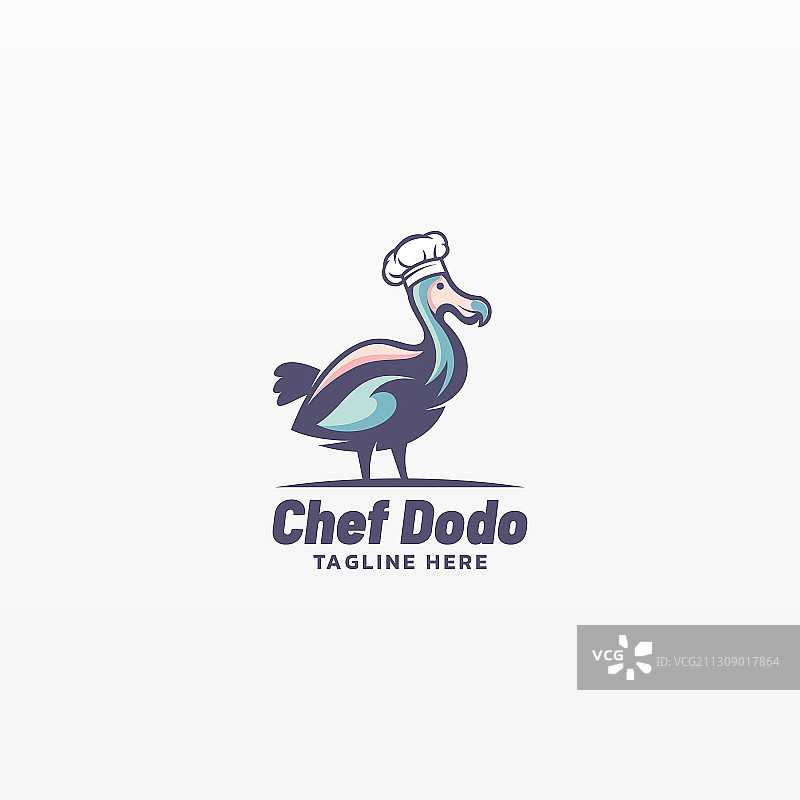 厨师嘟嘟简约吉祥物logo图片素材