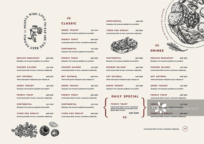 餐厅早餐菜单模板图片素材