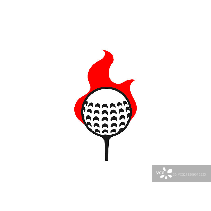 高尔夫球火焰设计模板图片素材
