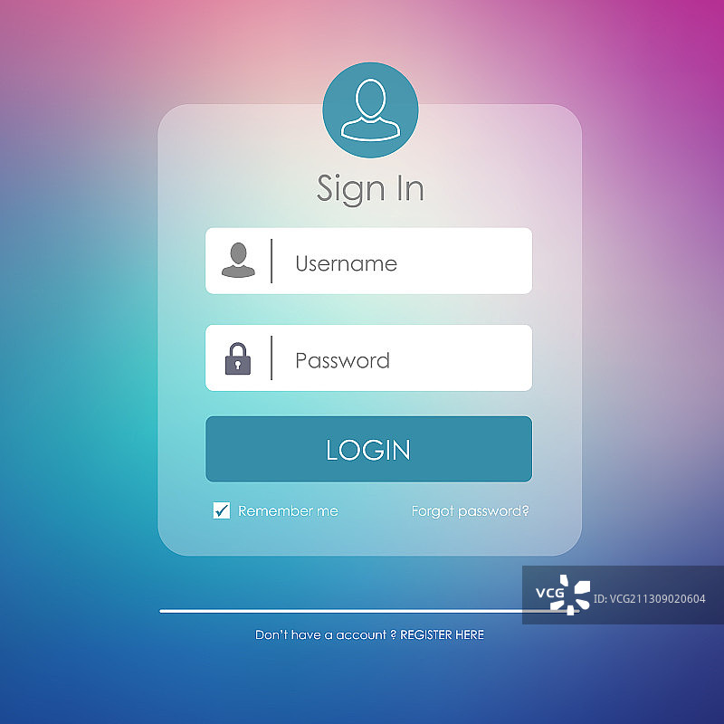 现代登录表单页面网站UI元素图片素材