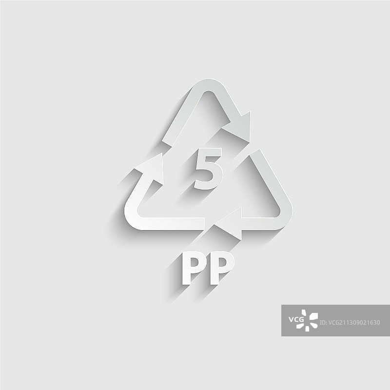 纸质塑料回收标志PP5塑料图片素材