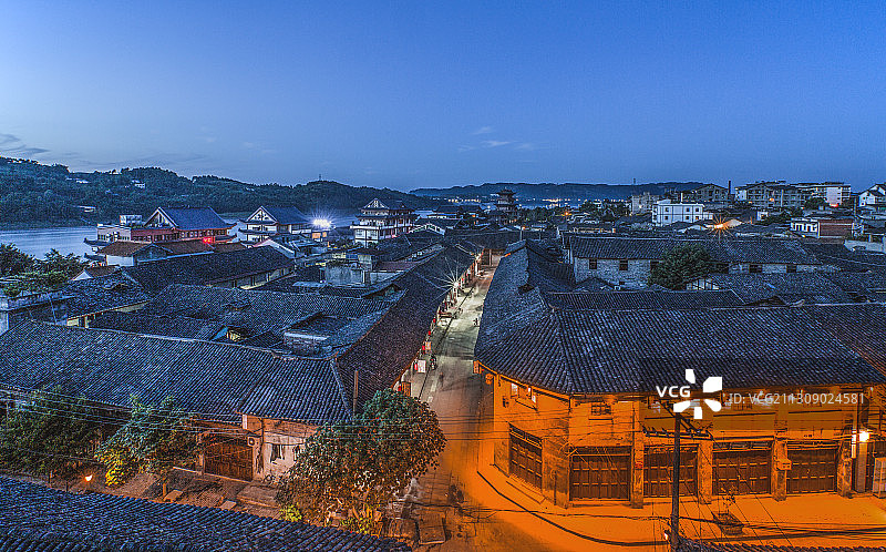 古镇李庄夜景图片素材