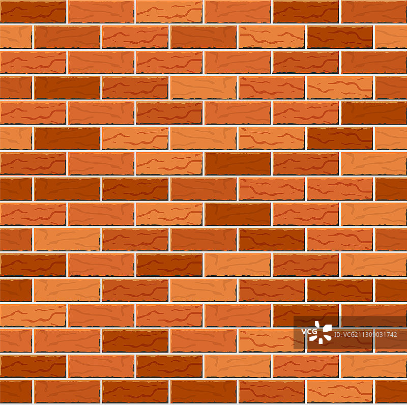 逼真砖墙无缝图案扁平设计图片素材