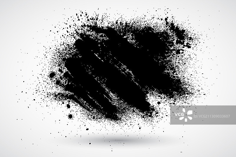 手绘墨点与黑色飞溅图片素材
