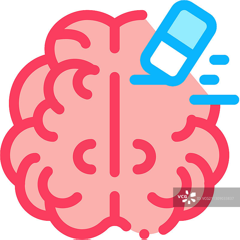 大脑思维橡皮擦轮廓图标图片素材