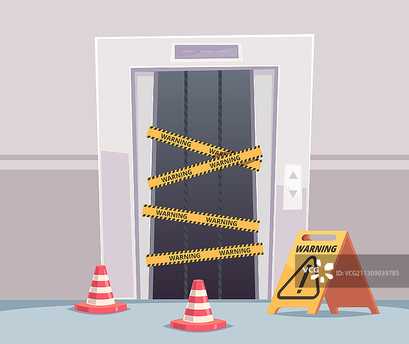 关闭的电梯维修商务办公室图片素材