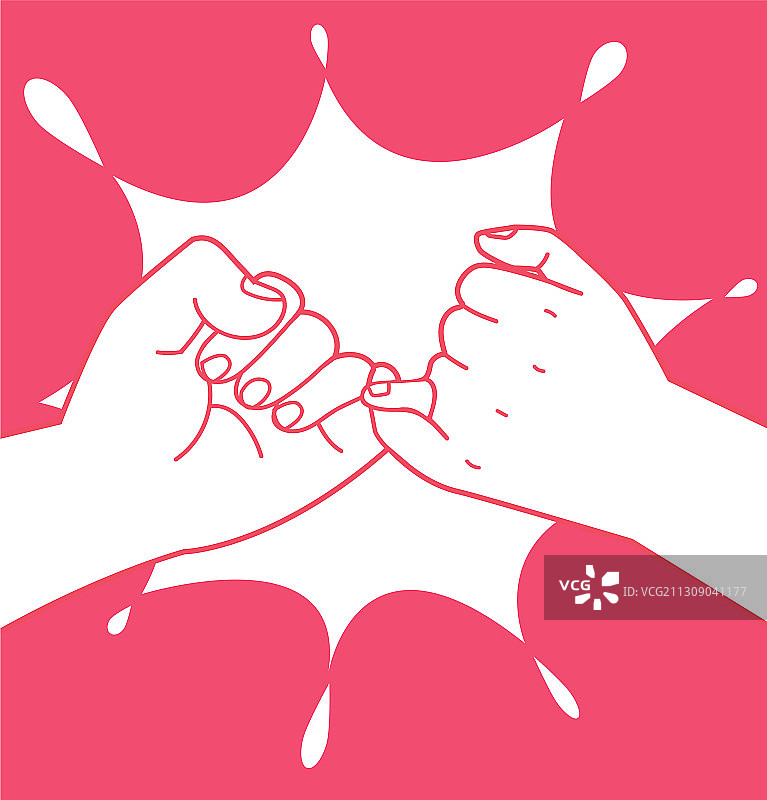 双手小指拉钩约定图片素材