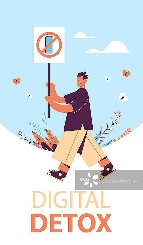 男人拿着禁止使用的横幅图片素材