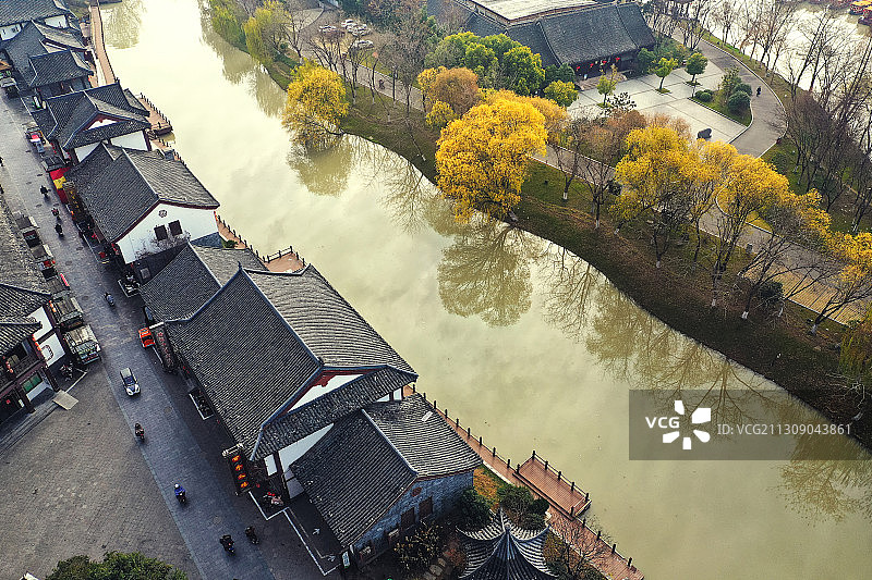 里运河畔越河街+江苏省淮安市清江浦区里运河历史长廊图片素材