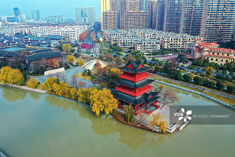 中洲公园+江苏省淮安市清江浦区里运河文化长廊中洲公园图片素材