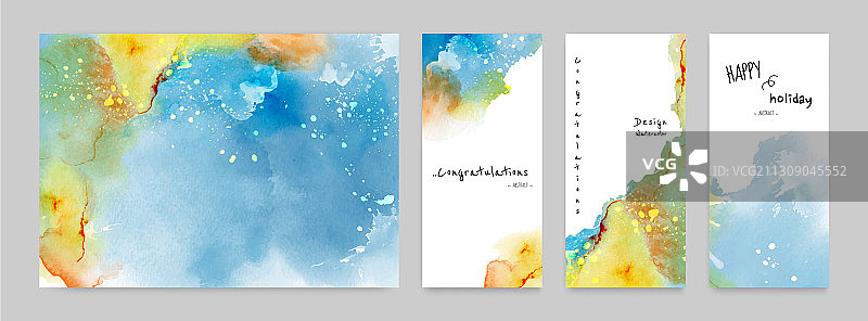 手绘水彩卡片或海报图片素材