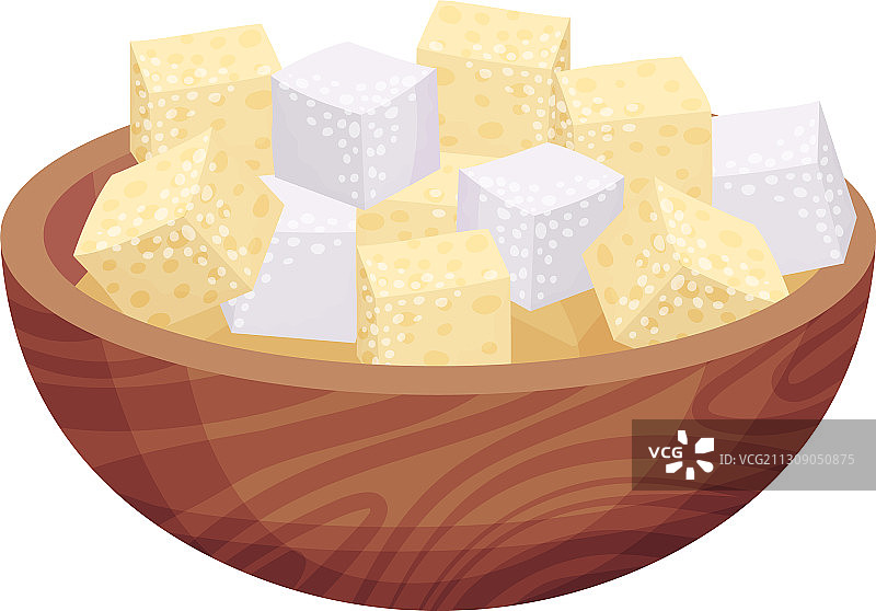 木碗里的白色方糖图片素材