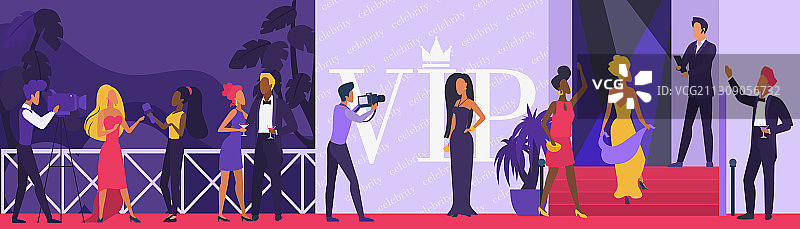 名人贵宾派对卡通图片素材