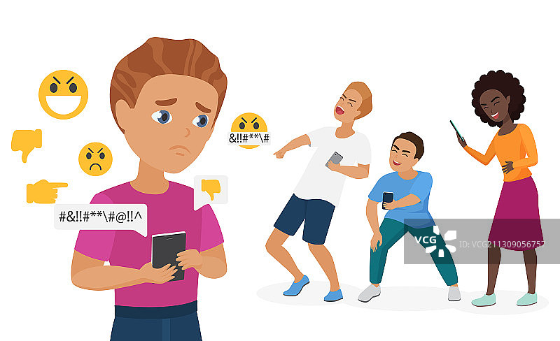 网络欺凌漫画图片素材