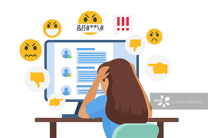 网络欺凌漫画图片素材