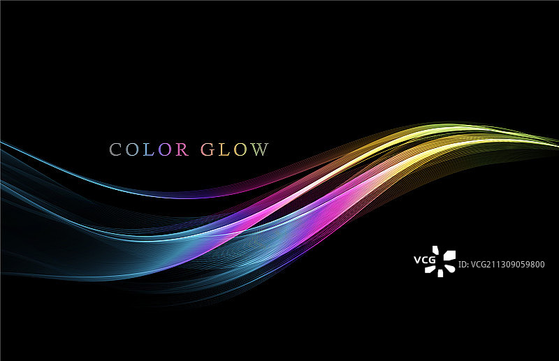 抽象闪亮光谱波浪设计元素图片素材