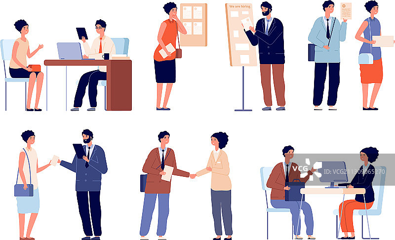 HR雇主面试团队与办公室图片素材