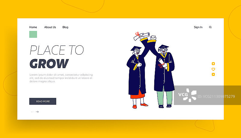 大学毕业的年长学生角色图片素材