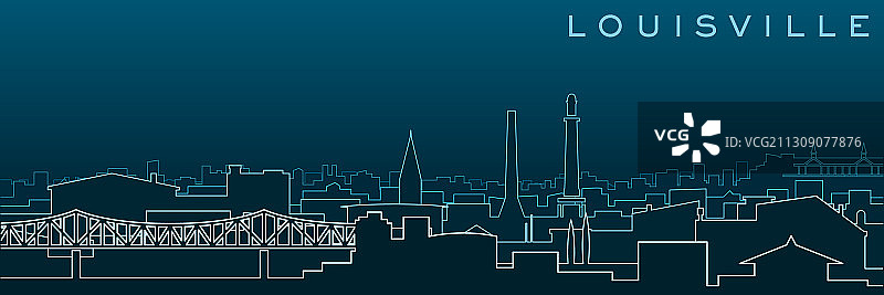 路易斯维尔多线条天际线与地标图片素材