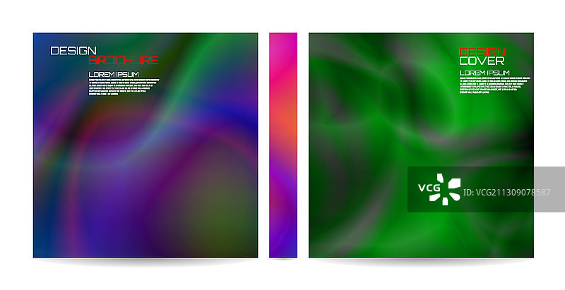 具有未来主义波浪形的宣传册模板图片素材