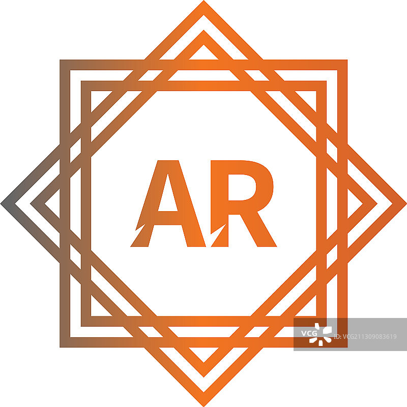 方形AR字母标志设计图片素材
