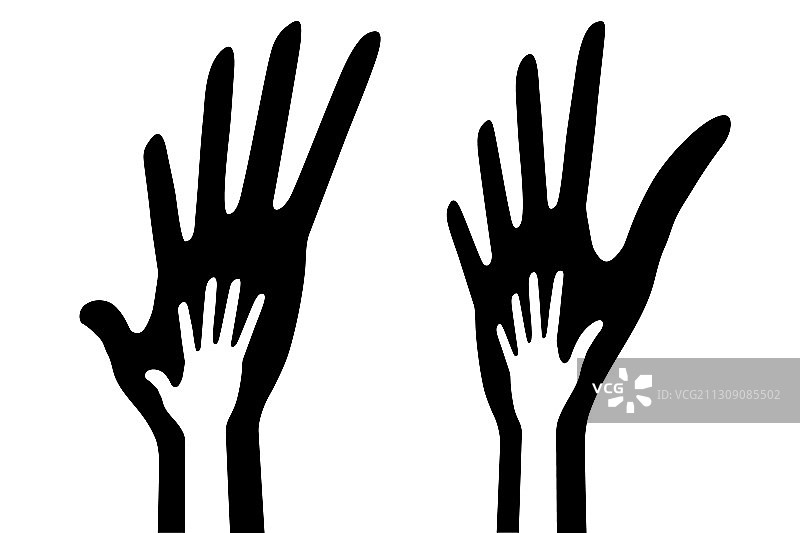 透视大手和小手图标图片素材