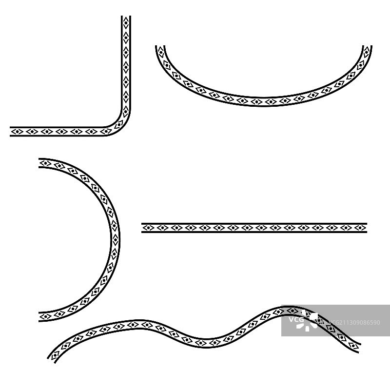 黑色半正方形椭圆和波浪图片素材