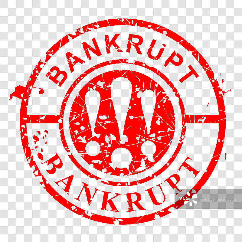 破产效果的Grunge风格圆环橡胶印章图片素材