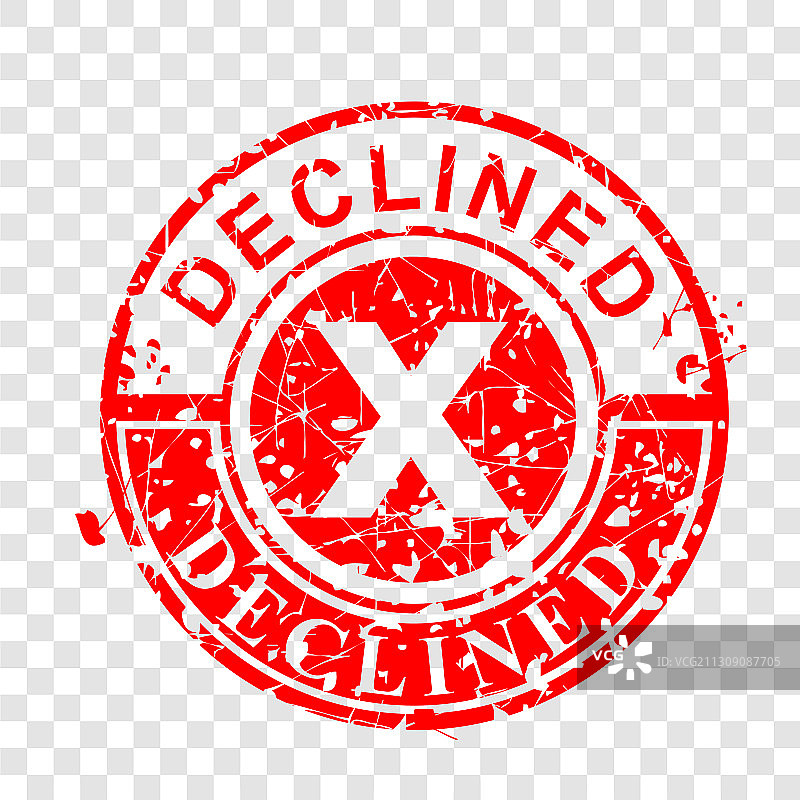 红色橡胶划痕圆圈印章拒绝图片素材