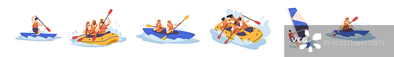 人们享受水上运动套装图片素材
