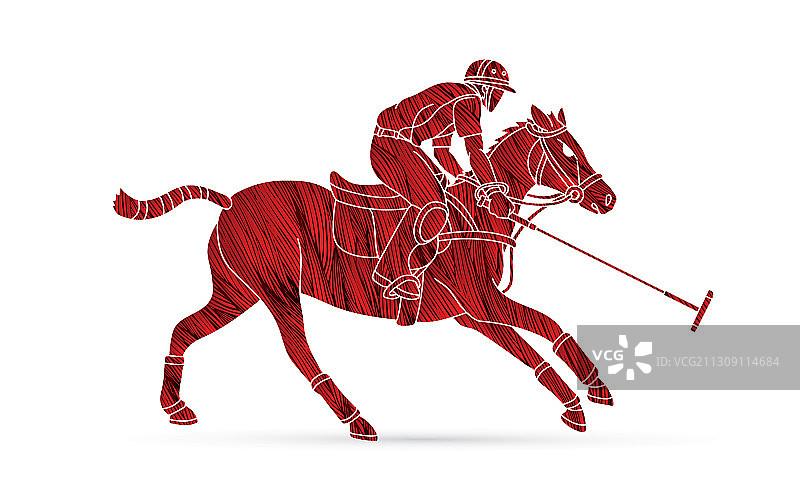 马球运动员卡通图形图片素材